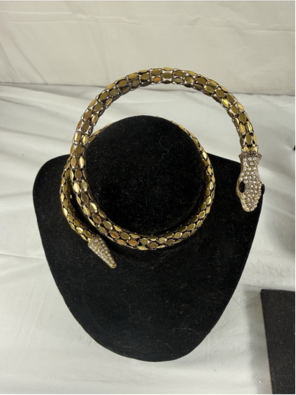 Whiting Davis gold mesh snakeskin wrap coil BRACELET CHOKER NECKLACE - Picture 5 of 8